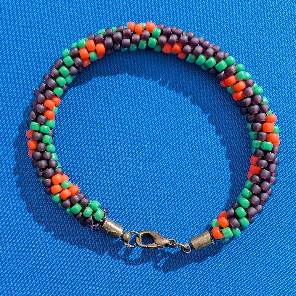 Handmade Kumihimo beaded bracelet